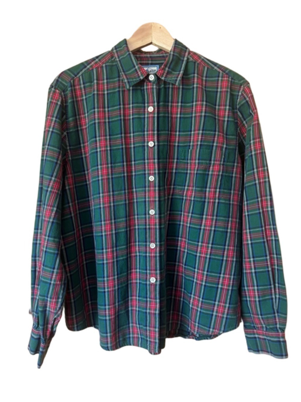 Vintage Pendleton Green & Red Plaid Button-Down Shirt - Women’s XL